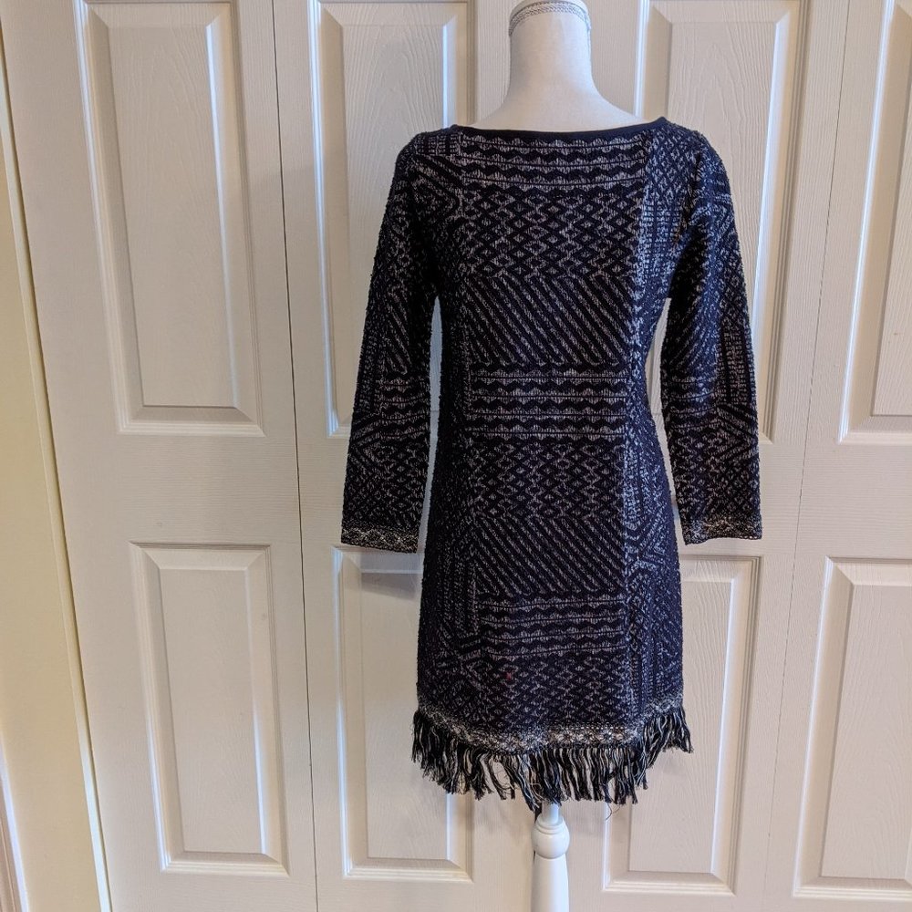 Lucky Brand Sweater Dress with Fringe Hem - Picture 2 of 8
